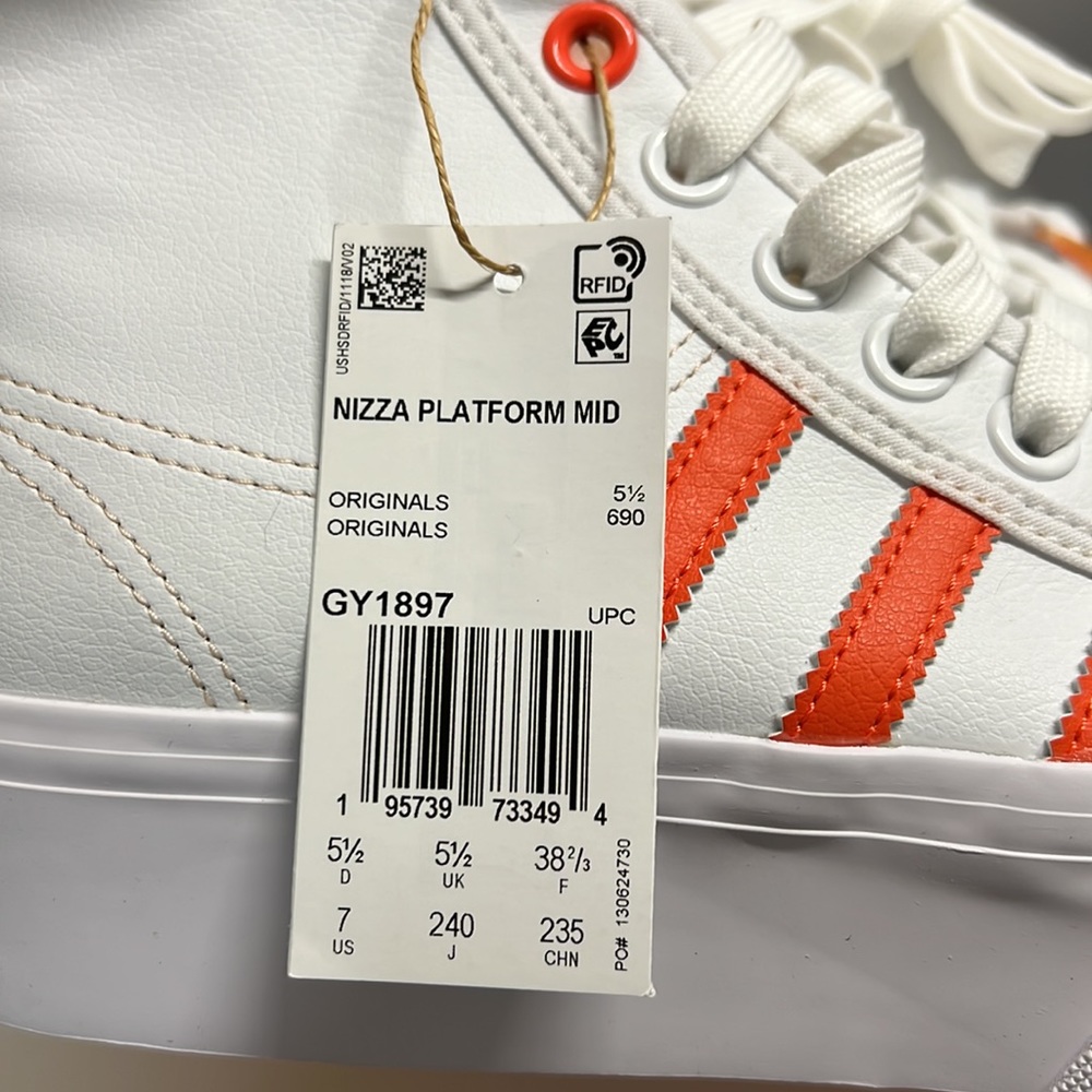 NWT Adidas Nizza Women's Platform Mid Vegan Tennis Shoes Sneakers Women’s 7 - Picture 9 of 9